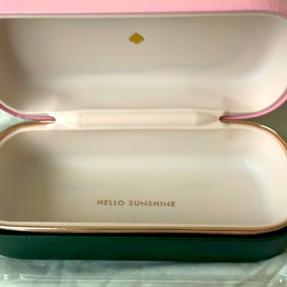 KATE SPADE PINK AND GREEN LEATHER EYE GLASS CASE - Picture 3 of 5